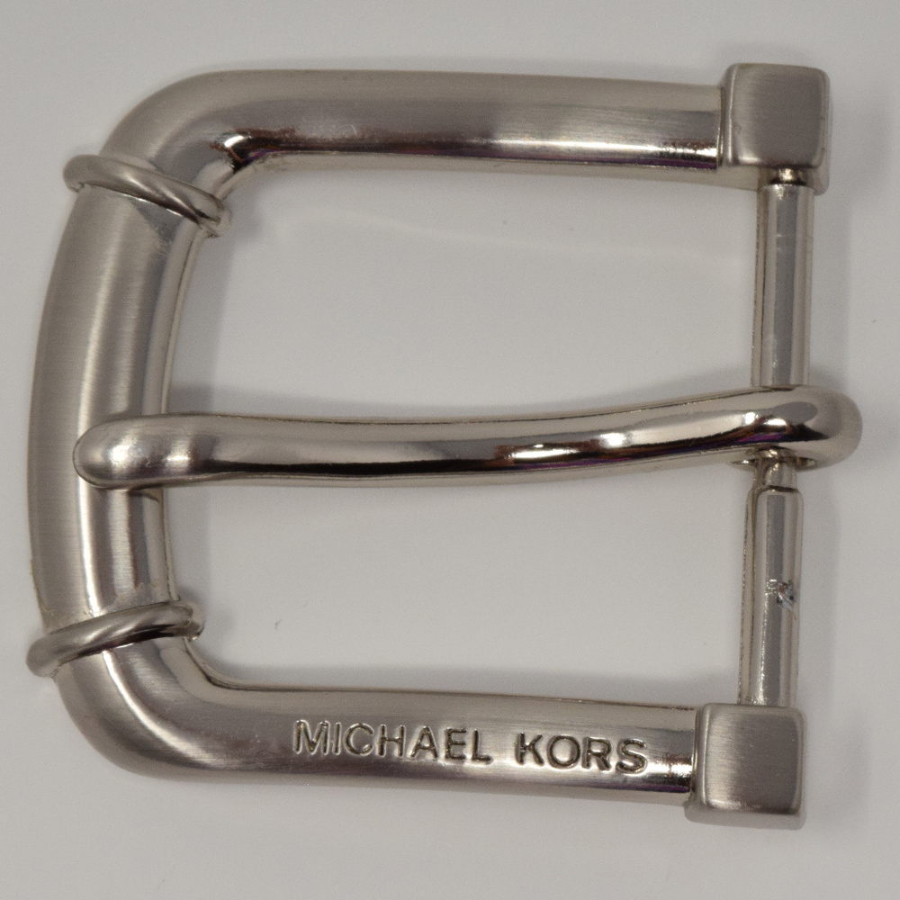 Michael Kors Belt Buckle Silver Tone Women Metal Neutral Designer Minimal MK